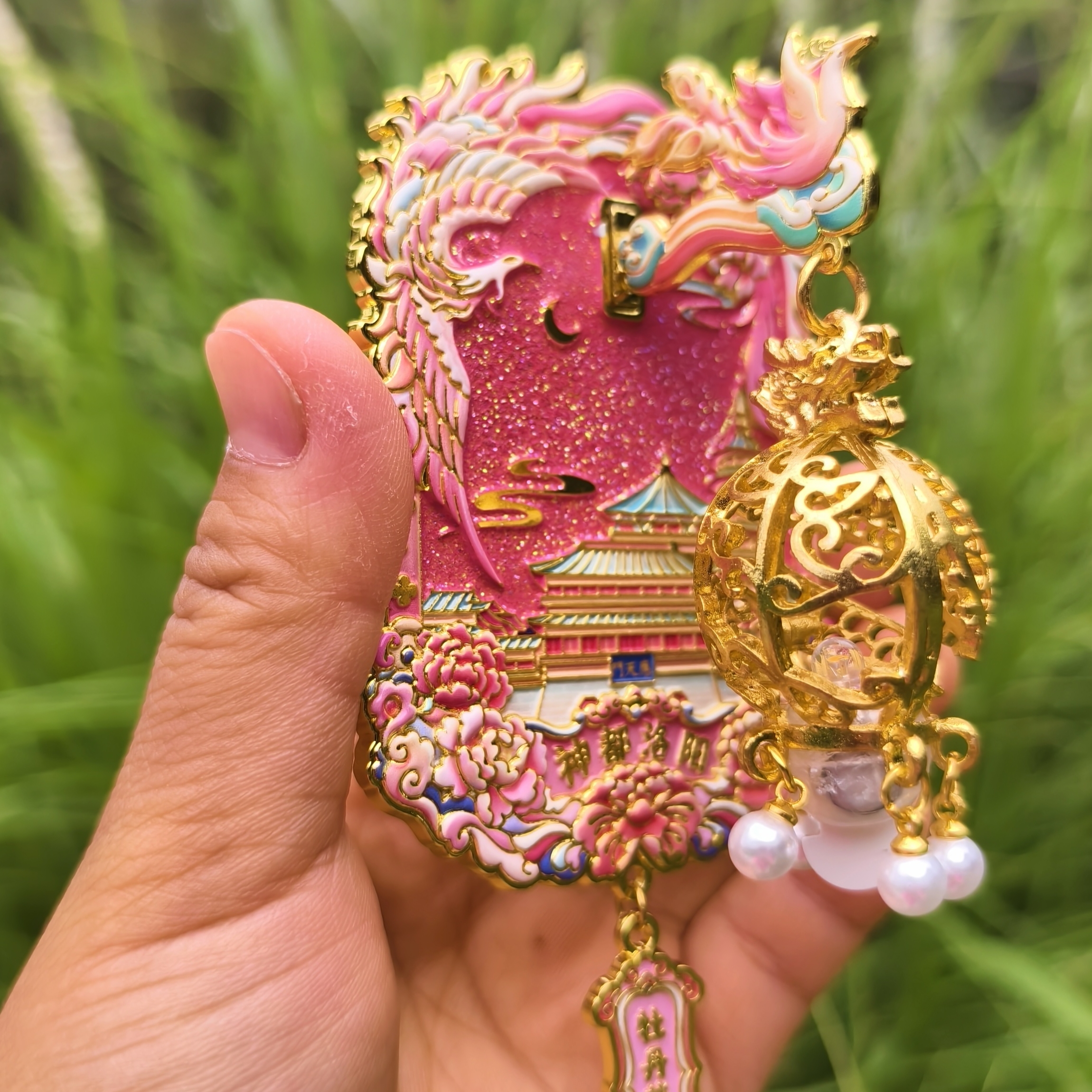 洛阳牡丹金属冰箱贴磁吸灯笼高颜值纪念品伴手礼物 - 图0