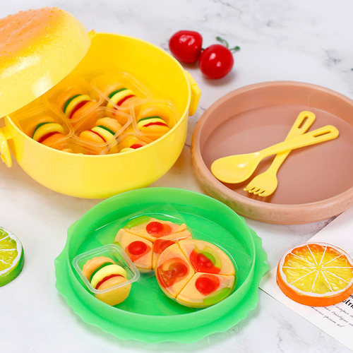 金稻谷汉堡糖软糖汉堡包造型便当盒橡皮糖qq糖超级飞侠儿童糖果 - 图1