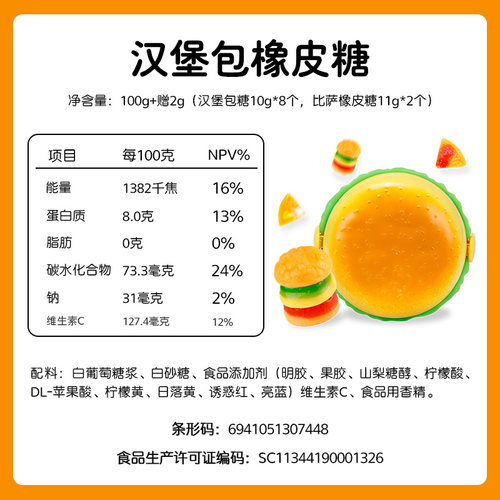 金稻谷汉堡糖软糖汉堡包造型便当盒橡皮糖qq糖超级飞侠儿童糖果 - 图3