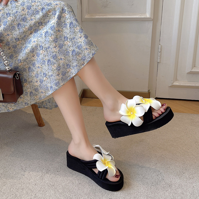海边度假仙女三亚旅游沙滩鞋女夏外穿西双版纳鸡蛋小黄花高跟拖鞋,淘宝优惠券,粉丝福利购,淘宝优惠卷