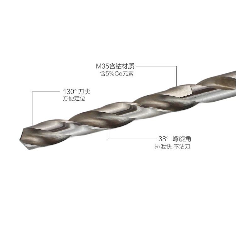 万金含钴不锈钢专用麻花钻头钢板铁皮金属钻孔铆钉钻头超硬精密级