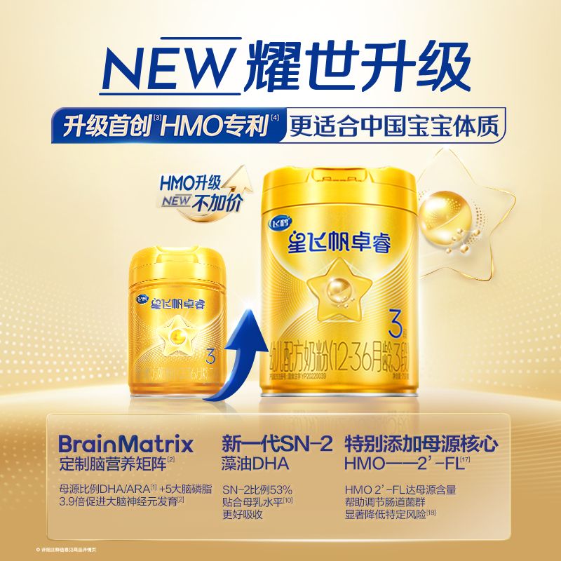 【新客专享】飞鹤卓睿3段乳铁蛋白婴幼儿配方奶粉750g*1罐官方hmo