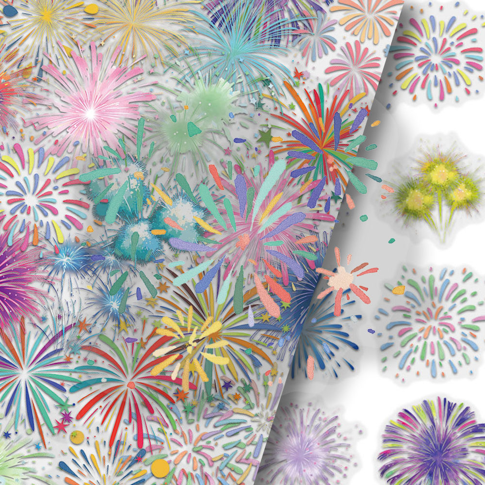 100张绚烂烟花贴纸ins清新彩绘烟花烟火璀璨PET贴纸diy装饰贴画,淘宝优惠券,粉丝福利购,淘宝优惠卷