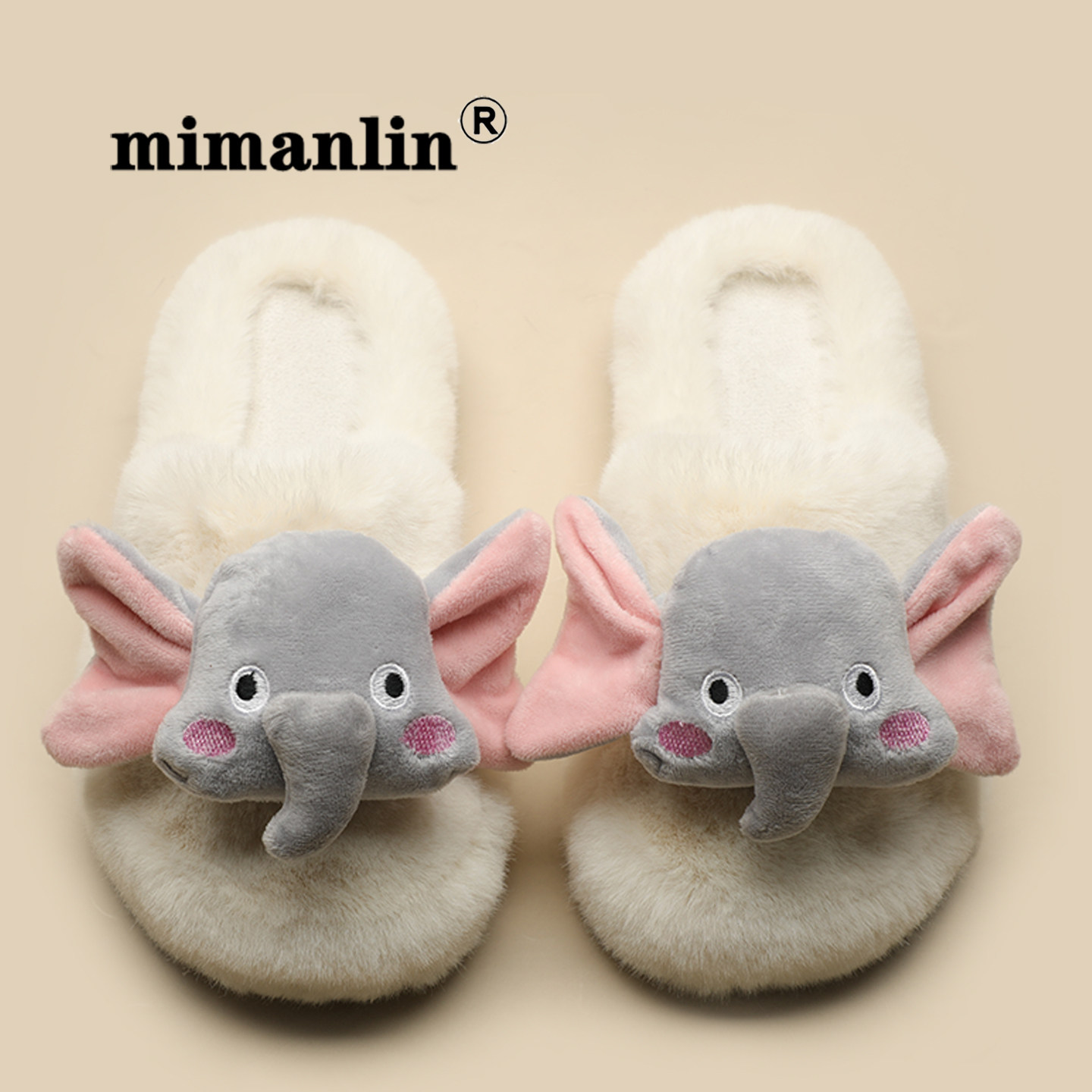 卡通平底毛毛拖鞋女士新款秋冬居家保暖防滑可爱办公室懒人棉拖鞋,淘宝优惠券,粉丝福利购,淘宝优惠卷