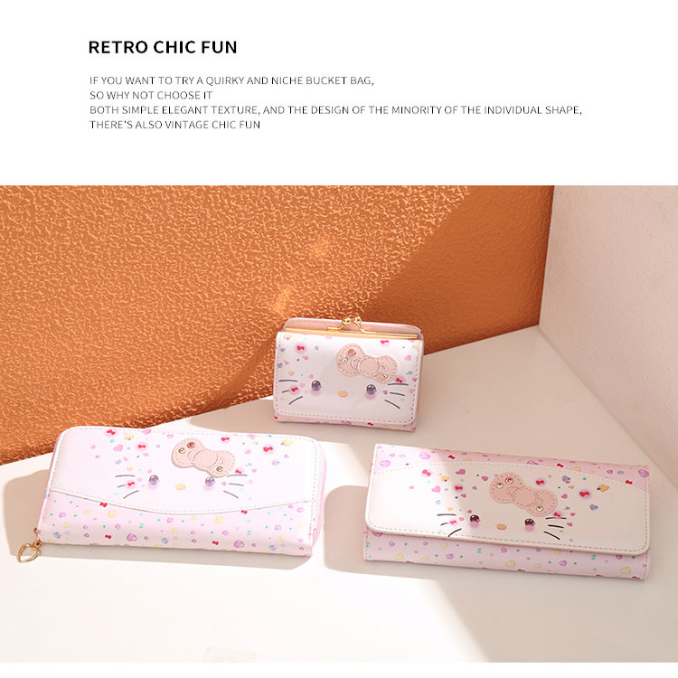 日系50周年短款钱包少女心学生猫咪复古三折卡包洛丽塔可爱零钱包,淘宝优惠券,粉丝福利购,淘宝优惠卷