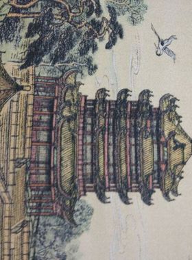 武汉客厅卷轴画黄鹤楼特色礼品