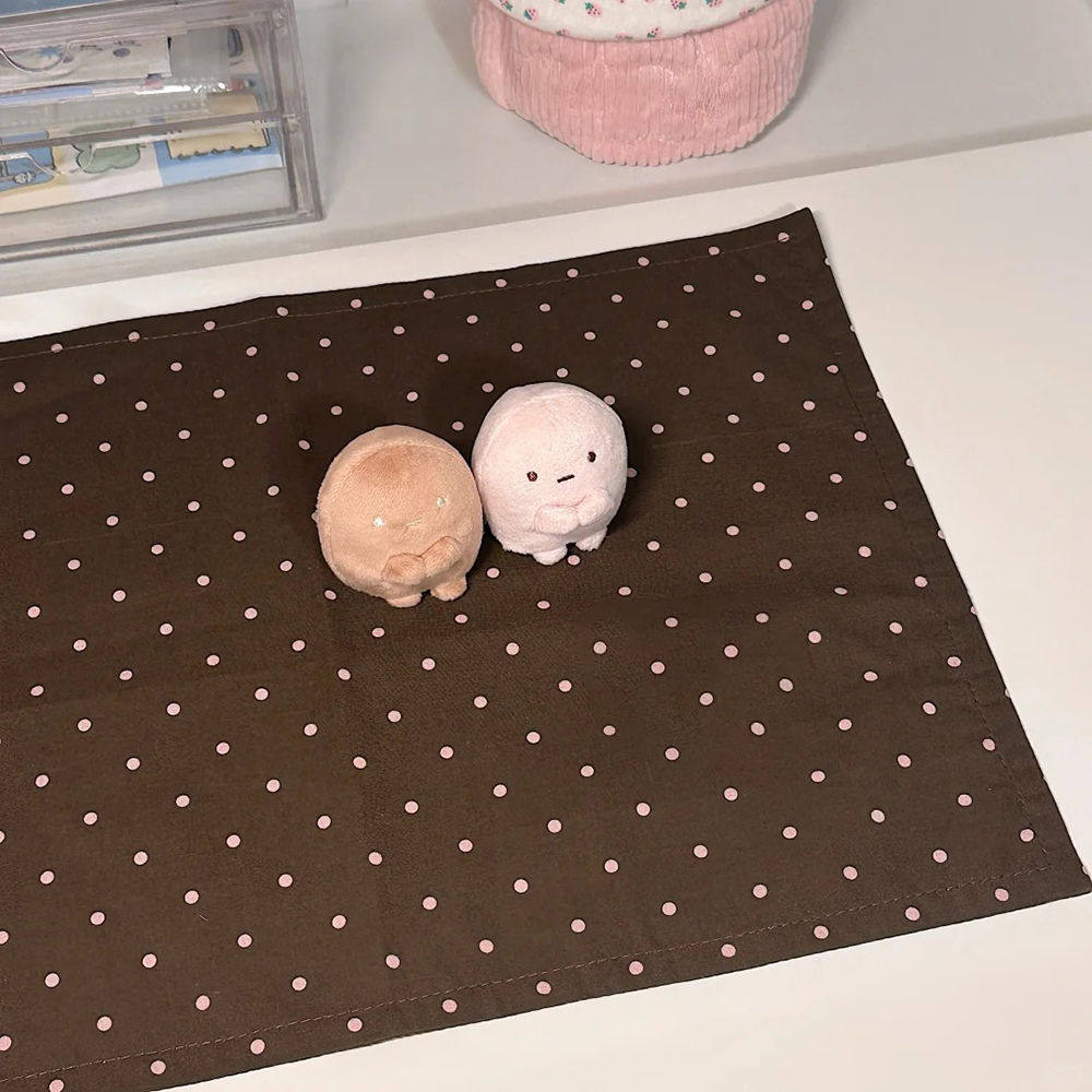 波点韩系棉麻桌垫ins风餐垫古早手账装饰拍照背景布卧室书桌盖布,淘宝优惠券,粉丝福利购,淘宝优惠卷