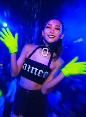 发光手套酒吧蹦迪夜光荧光绿手套自荧光手套夜店互动舞台演出手套