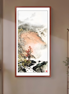 张大千新中式玄关山水装饰画
