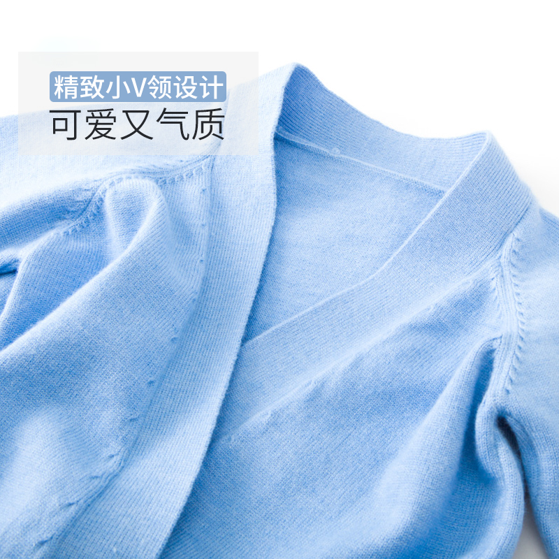 小茉莉儿童舞蹈毛衣外套女芭蕾舞练功服女童秋冬针织保暖长袖外搭 - 图2