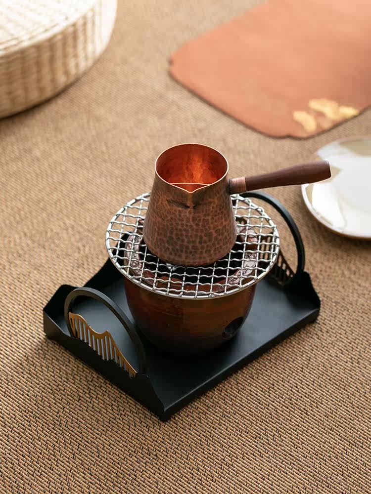 罐罐茶煮茶器全套装围炉煮茶家家用内小型酒精炉 铜煮茶壶煮茶炉