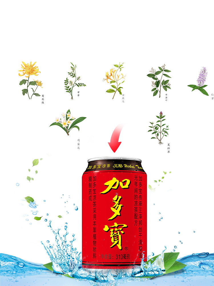 加多宝凉茶310ml*20罐装国产食品草本植物凉茶饮料整箱包装随机发 - 图0