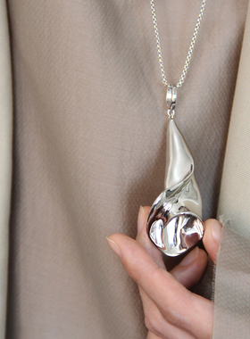 Tender Society Muse缪斯系列银色马蹄莲金属链条与丝带两戴项链