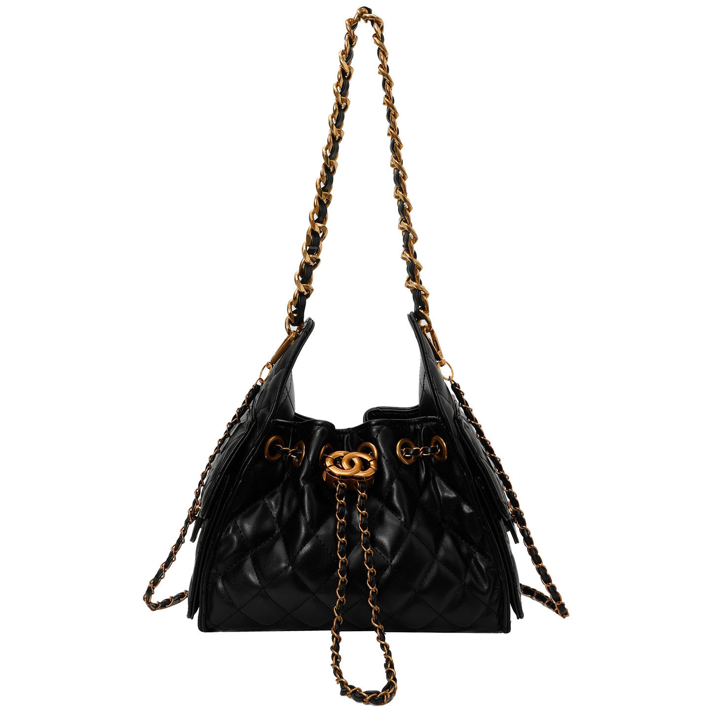 菱格链条百搭气质水桶包包2025小香风秋冬新款女高级感爆款斜挎包,淘宝优惠券,粉丝福利购,淘宝优惠卷