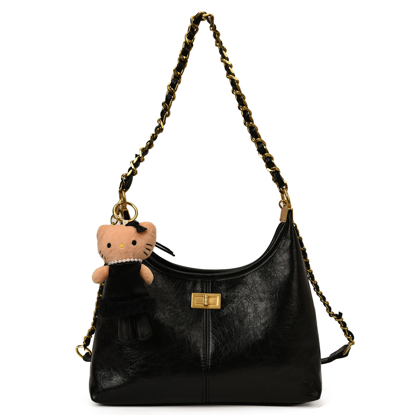 韩国链条油蜡皮腋下包包2025气质上班通勤单肩女高级感包斜挎包,淘宝优惠券,粉丝福利购,淘宝优惠卷