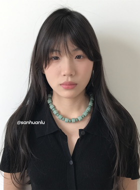 三环路竹节串珠天然石项链