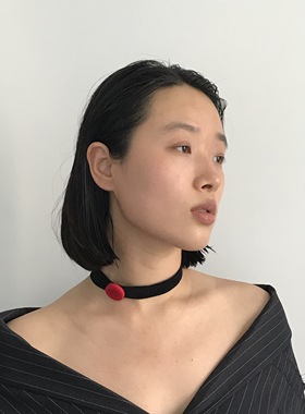 三环路丝绒项圈优雅复古