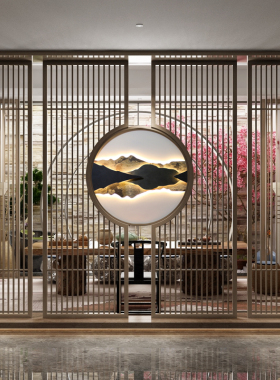 板岩文化墙有框新中式风装饰画