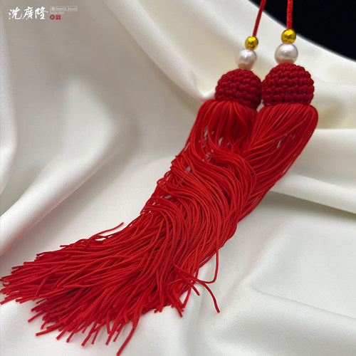 沈广隆剑穗高档吉祥短穗武术剑宝剑穗子太极剑长穗红流苏手工配件 - 图2