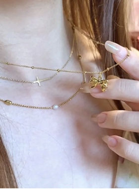 项链锁骨链钛钢锁骨链女