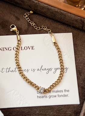 复古小众设计感锆石古巴链手链