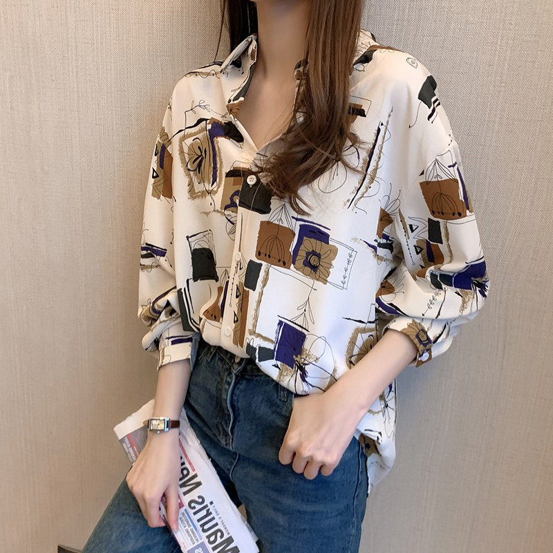 2020秋装新款雪纺女长袖复古衬衫 艾贝黛衬衫