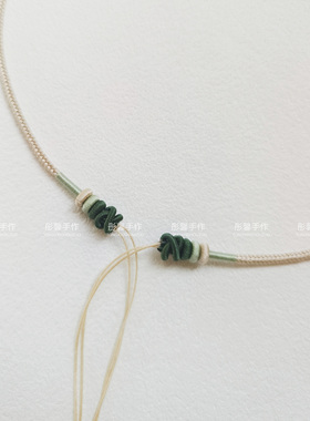 锁骨项链手工精编横穿通孔和田玉蜜蜡绿松天珠翡翠黄金转运珠礼物