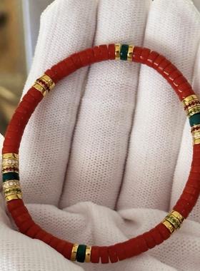 2024龙年网红爆款：精品南红瓦直切药片隔片手链男女款文玩手串