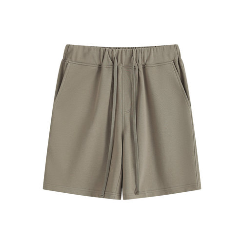 UNDEFINED HIGH STREET潮牌简约大地色系纯色美式五分运动短裤 - 图3