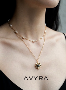 AVYRA设计师天然珍珠锁骨链