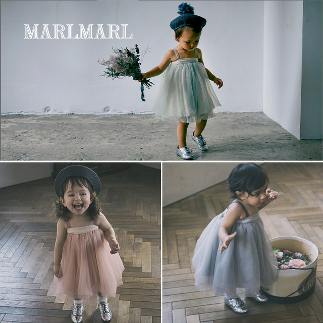 Marlmarl children's dress tube top skirt girl puffed skirt pleated skirt tutu