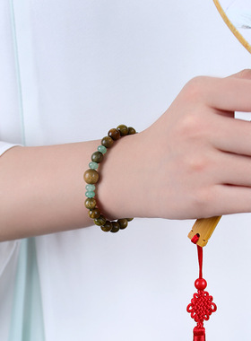 允南新品 东陵玉檀木手串 天然绿檀6mm手串 文艺古风百搭手链