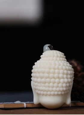 象牙果释迦摩尼如来佛头雕刻随身盘玩工艺品手把件吊坠挂件文玩