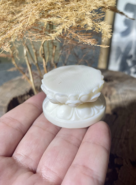 象牙果莲花底座小底座小景观实心沉水鱼缸造景微景观圆莲花座加高