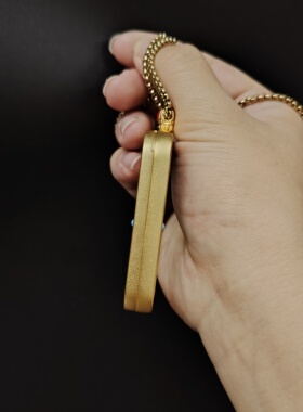 铜镀金方形唐卡盒双面高档手绘唐卡画专用精工细作男女款随身吊坠