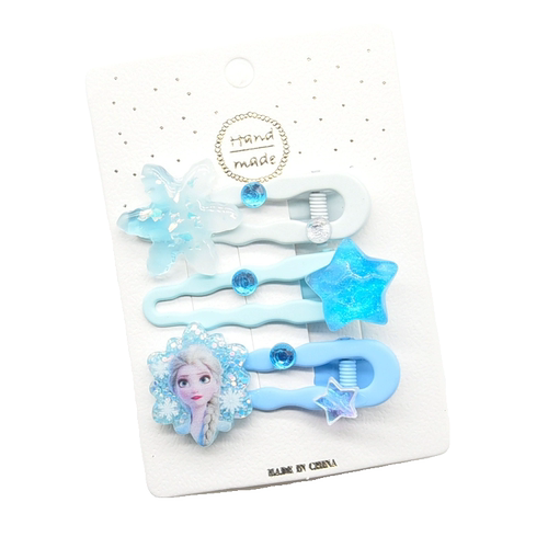 女童冰雪奇缘爱莎公主发卡头饰儿童发夹侧边碎发夹子女孩卡通发饰 - 图3