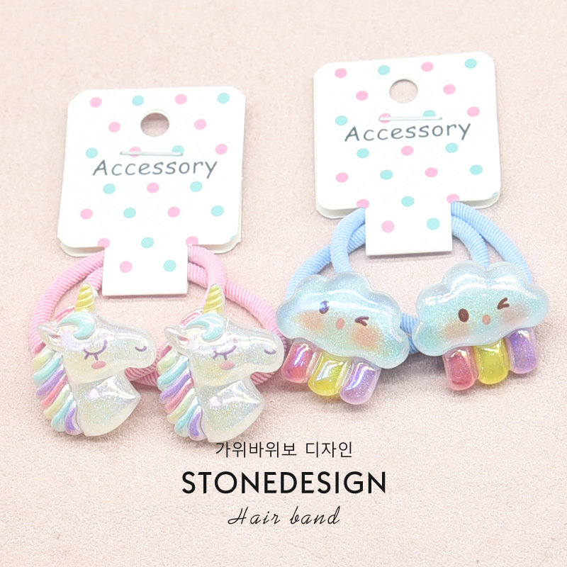 儿童炫彩独角兽头绳女童发圈小女孩扎辫子不伤发卡通皮筋发绳发饰,淘宝优惠券,粉丝福利购,淘宝优惠卷