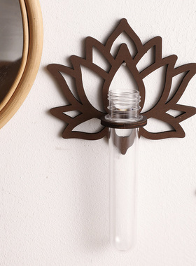 跨境创意莲花形状悬挂式水培植物木架绿萝 简约家居民宿卧室装饰