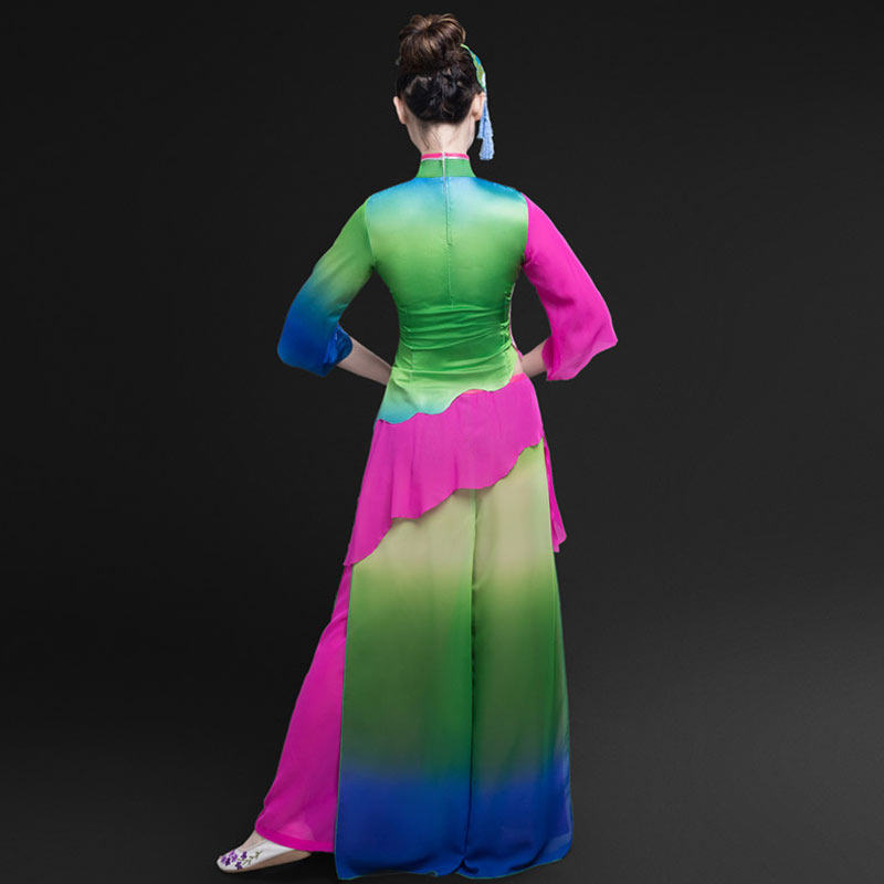 女2021新款古典舞民族扇子秧歌服 欧妮纹民族服装/舞台装