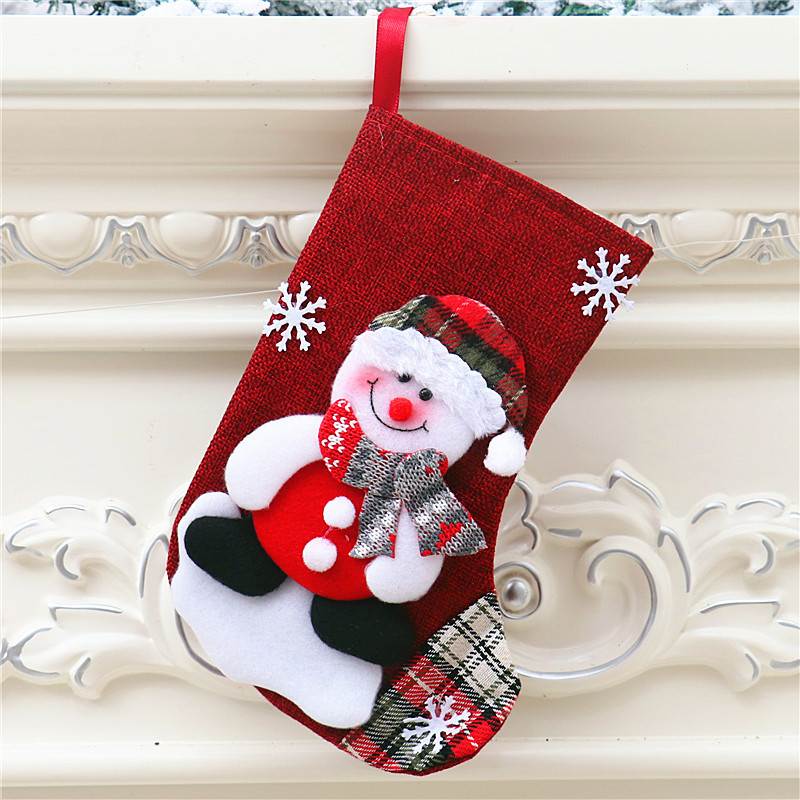 Christmas Candy Bag Decoration Santa Claus Snowman Socks-图1