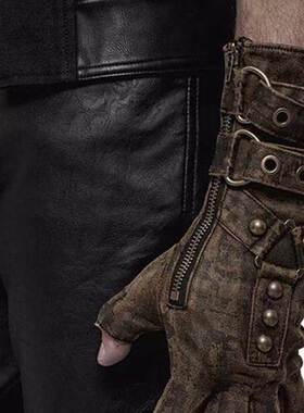 中世纪蒸汽朋克男护臂铆钉皮带扣手套复古护手Medieval Gauntlets