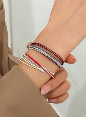 Women Adjustable Woven Colorful Wax Thread Bracelet 蜡线手炼
