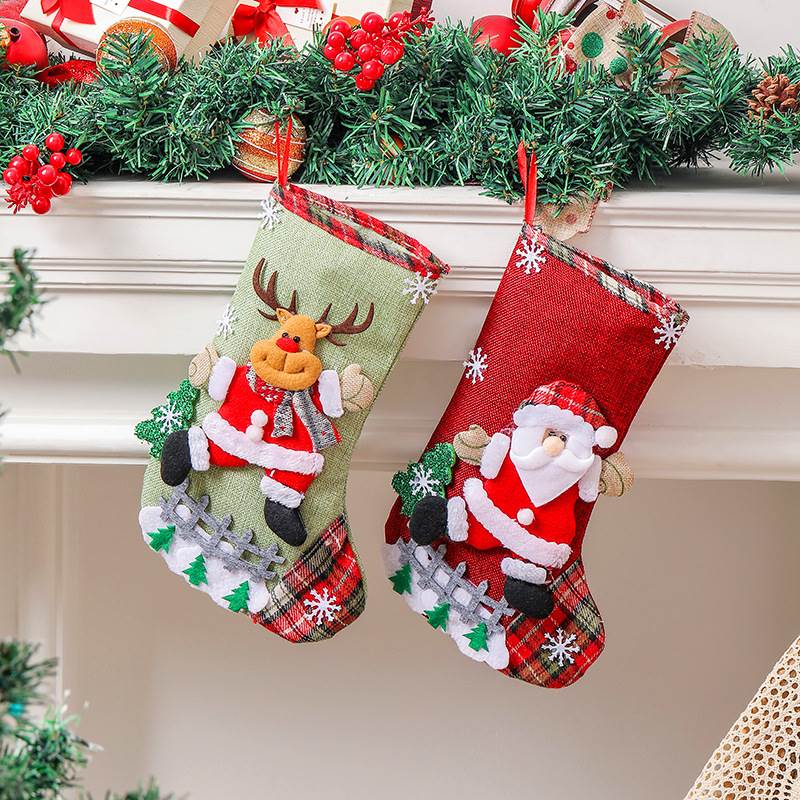 Large Christmas socks,gift bags,Christmas tree decorations - 图1