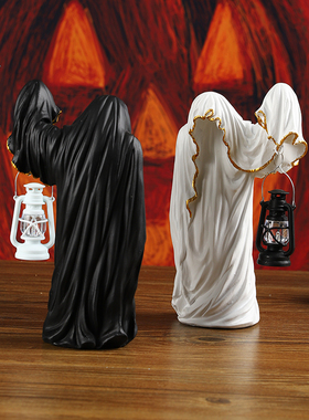 新款提灯幽灵摆件万圣节氛围装饰