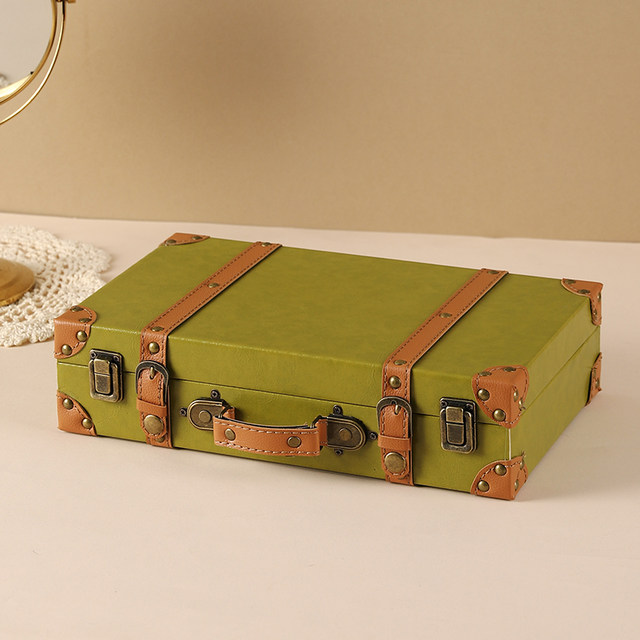 Macaron color retro suitcase storage prop box