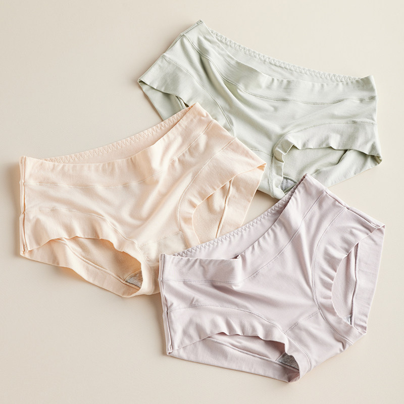 莫代尔内裤女抗菌裆夏季薄款透气少女短裤中腰无痕裤头女生三角裤,淘宝优惠券,粉丝福利购,淘宝优惠卷