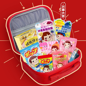 不二家定制PEKO行李箱化妆箱糖果零食伴手礼网红礼盒送女友大礼包