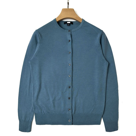 Round neck cardigan Merino pure wool cardigan sweater