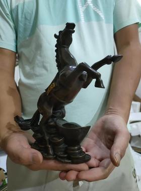 黄铜马上发财运涨工资仿古风元宝