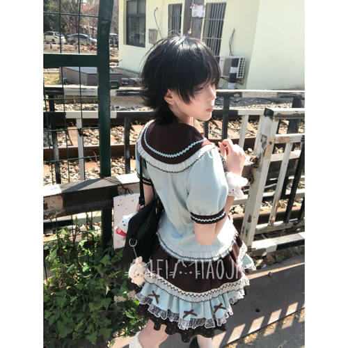 【仲夏可可】莓喵JK原创水手服薄巧蛋糕短裙套装日系甜美可爱收腰 - 图3